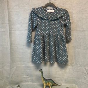 Vintage Lord & Taylor Floral Kids Dress with Teal Blue with Pink White Floral